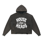 HOUSE HEADS VINTAGE WASH FRAYED-HEM HOODIE