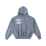 AMAPIANO FRAYED ENZYME WASH FLEECE HOODIE