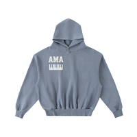 AMAPIANO FRAYED ENZYME WASH FLEECE HOODIE