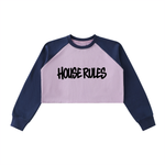 HOUSE RULES RAW HEM CROP SWEATSHIRT