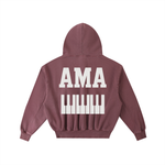 AMAPIANO FRAYED ENZYME WASH FLEECE HOODIE