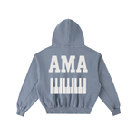 AMAPIANO FRAYED ENZYME WASH FLEECE HOODIE