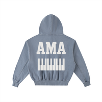 AMAPIANO FRAYED ENZYME WASH FLEECE HOODIE