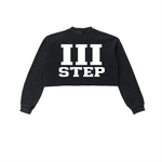 III STEP SNOW WASH RAW EDGE CROPPED SWEATSHIRT
