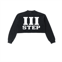 III STEP SNOW WASH RAW EDGE CROPPED SWEATSHIRT
