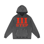 III STEP OVERSIZED ACID WASH HOODIE