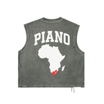 AMAPIANO DISTRESSED GROMMET EYELET TANK TOP