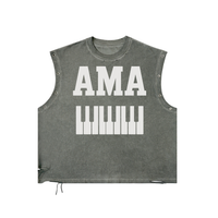 AMAPIANO DISTRESSED GROMMET EYELET TANK TOP