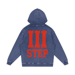III STEP OVERSIZED ACID WASH HOODIE