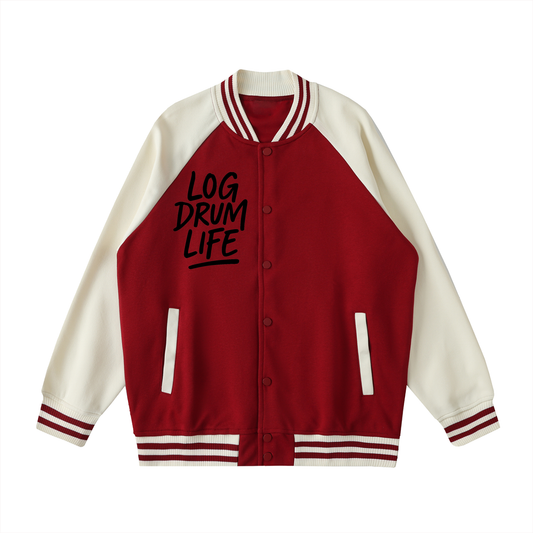 LOG DRUM LIFE VARSITY JACKET – TWO TONED FLEECE