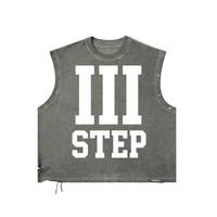III STEP DISTRESSED GROMMET EYELET TANK TOP