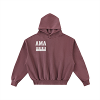 AMAPIANO FRAYED ENZYME WASH FLEECE HOODIE