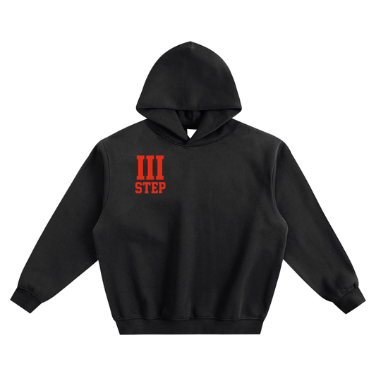 III STEP OVERSIZED BOXY FLEECE HOODIE