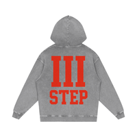 III STEP OVERSIZED ACID WASH HOODIE