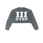 III STEP SNOW WASH RAW EDGE CROPPED SWEATSHIRT