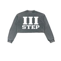 III STEP SNOW WASH RAW EDGE CROPPED SWEATSHIRT