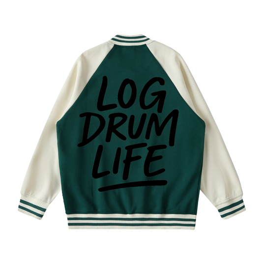 LOG DRUM LIFE VARSITY JACKET – TWO TONED FLEECE