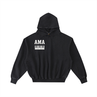 AMAPIANO FRAYED ENZYME WASH FLEECE HOODIE