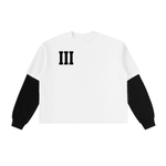 III STEP LAYERED CONTRAST SLEEVE T-SHIRT