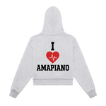 I ❤️ AMAPIANO WOMEN'S CROPPED ZIP HOODIE