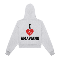 I ❤️ AMAPIANO WOMEN'S CROPPED ZIP HOODIE