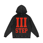 III STEP OVERSIZED ACID WASH HOODIE