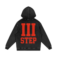 III STEP OVERSIZED ACID WASH HOODIE