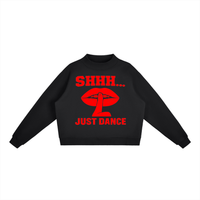 SHHH… JUST DANCE™ OVERSIZED FLEECE MOCK-NECK SWEATER
