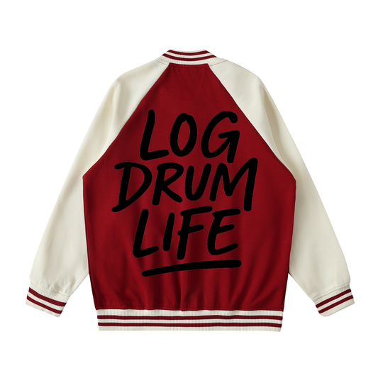 LOG DRUM LIFE VARSITY JACKET – TWO TONED FLEECE