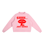 SHHH… JUST DANCE™ OVERSIZED FLEECE MOCK-NECK SWEATER