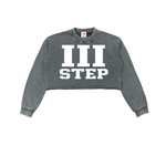 III STEP SNOW WASH RAW EDGE CROPPED SWEATSHIRT