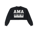 AMAPIANO SNOW WASH RAW EDGE CROPPED SWEATSHIRT