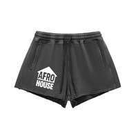 AFRO HOUSE WOMEN'S SNOW WASH DRAWSTRING SHORTS
