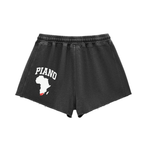 AMAPIANO SNOW WASH EDGE DRAWSTRING SHORTS
