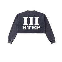 III STEP SNOW WASH RAW EDGE CROPPED SWEATSHIRT