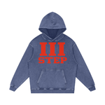 III STEP OVERSIZED ACID WASH HOODIE