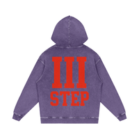 III STEP OVERSIZED ACID WASH HOODIE