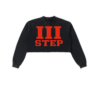 III STEP SNOW WASH RAW EDGE CROPPED SWEATSHIRT
