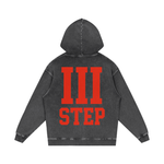 III STEP OVERSIZED ACID WASH HOODIE
