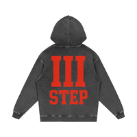 III STEP OVERSIZED ACID WASH HOODIE