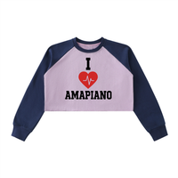 I ❤️ AMAPIANO WOMEN'S HEAVY TWO-TONE CROP SWEATSHIRT