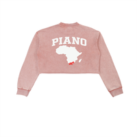AMAPIANO SNOW WASH RAW EDGE CROPPED SWEATSHIRT