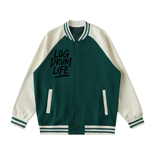 LOG DRUM LIFE VARSITY JACKET – TWO TONED FLEECE
