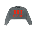 III STEP SNOW WASH RAW EDGE CROPPED SWEATSHIRT