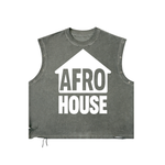 AFRO HOUSE DISTRESSED GROMMET TANK
