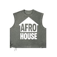 AFRO HOUSE DISTRESSED GROMMET TANK