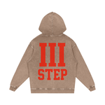 III STEP OVERSIZED ACID WASH HOODIE