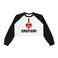 I ❤️ AMAPIANO WOMEN'S HEAVY TWO-TONE CROP SWEATSHIRT