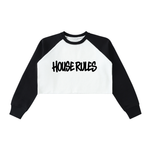 HOUSE RULES RAW HEM CROP SWEATSHIRT