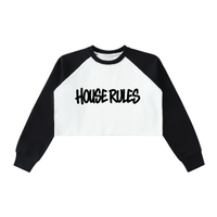 HOUSE RULES RAW HEM CROP SWEATSHIRT